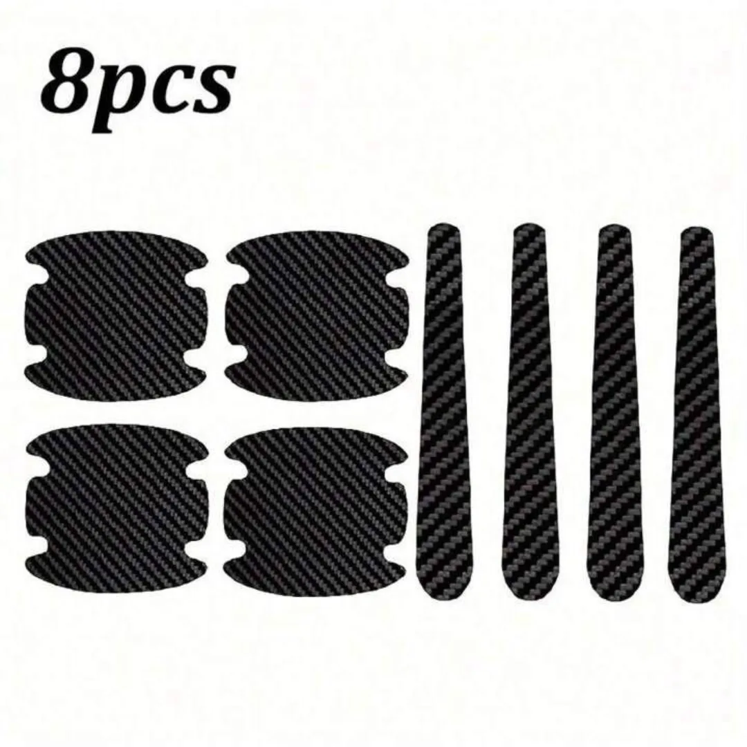8PCS/SET Carbon Fiber Car Door Handle Protector Cover Inner Bowl Anti Scratch Sticker - Mitsubishi — photo 10