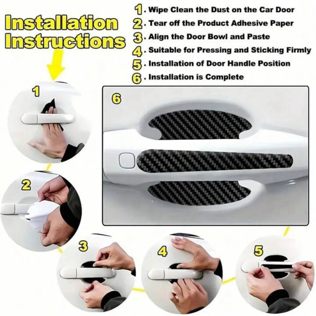 8PCS/SET Carbon Fiber Car Door Handle Protector Cover Inner Bowl Anti Scratch Sticker - Suzuki — photo 5