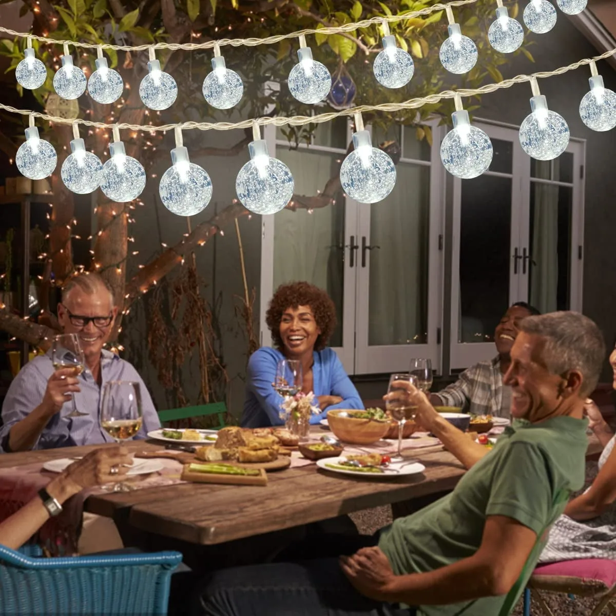 String Lights, 1 Pack Outdoor String Light 50 LED Waterproof Christmas - White light β photo 2