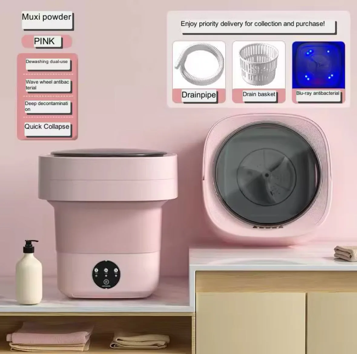Folding Washing Machine - Black / 1 β photo 6
