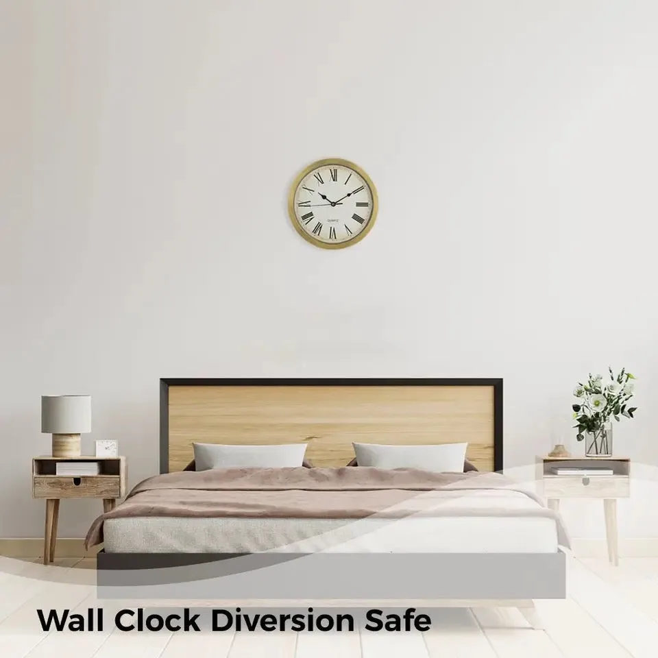 Hidden Clock Safe Gold Or Silver Color Retro Round Wall clock - Silver β photo 5