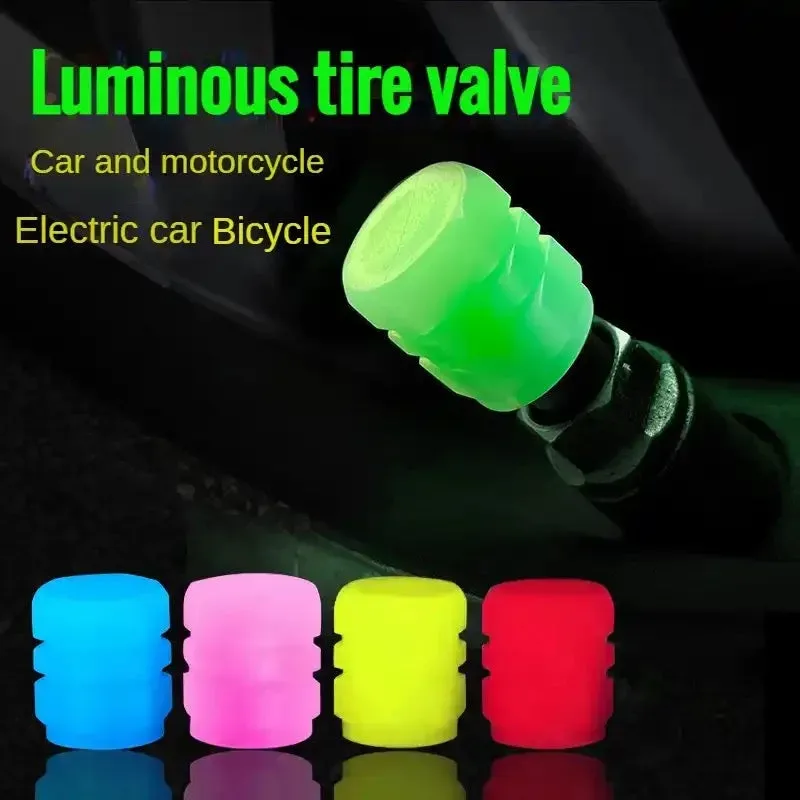 4 Pieces Car Luminous Wheel Tire Valve Led Decor - Yellow β photo 2