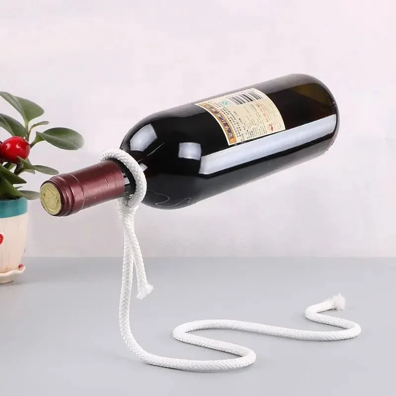 Wine Holder White Rope Or Metail Chain - Bronze Chain
