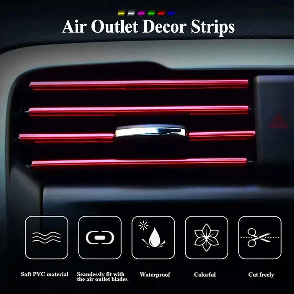 10pcs Car Air Conditioner Grill Decoration Strips Ac - Silver β photo 2