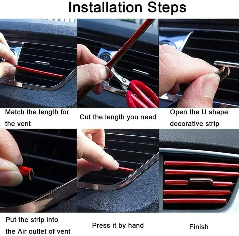 10pcs Car Air Conditioner Grill Decoration Strips Ac - Silver — photo 3