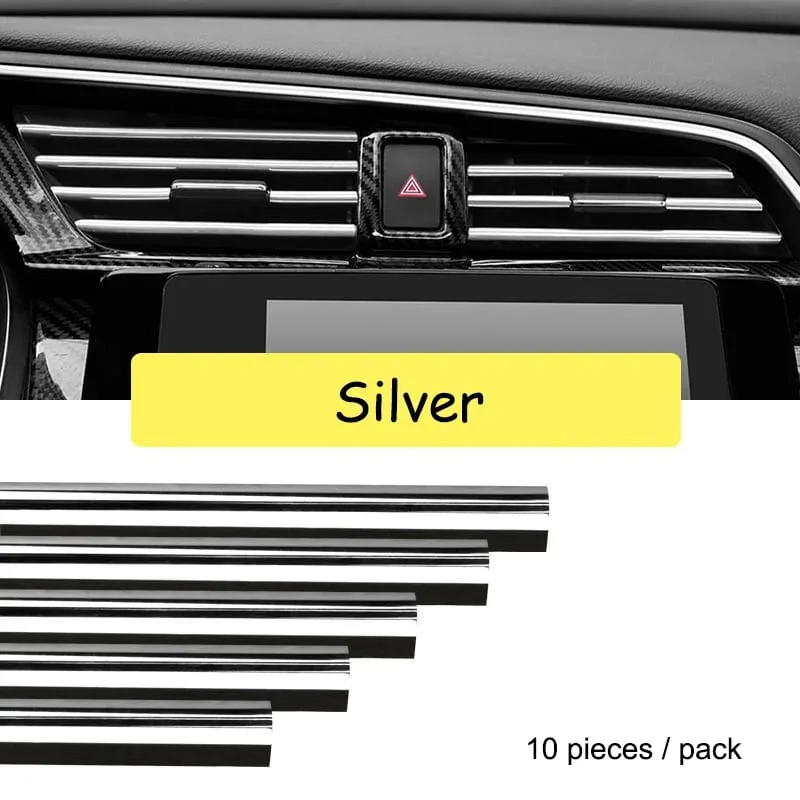 10pcs Car Air Conditioner Grill Decoration Strips Ac - Silver — photo 7