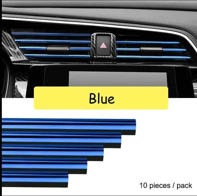 10pcs Car Air Conditioner Grill Decoration Strips Ac - Silver — photo 8