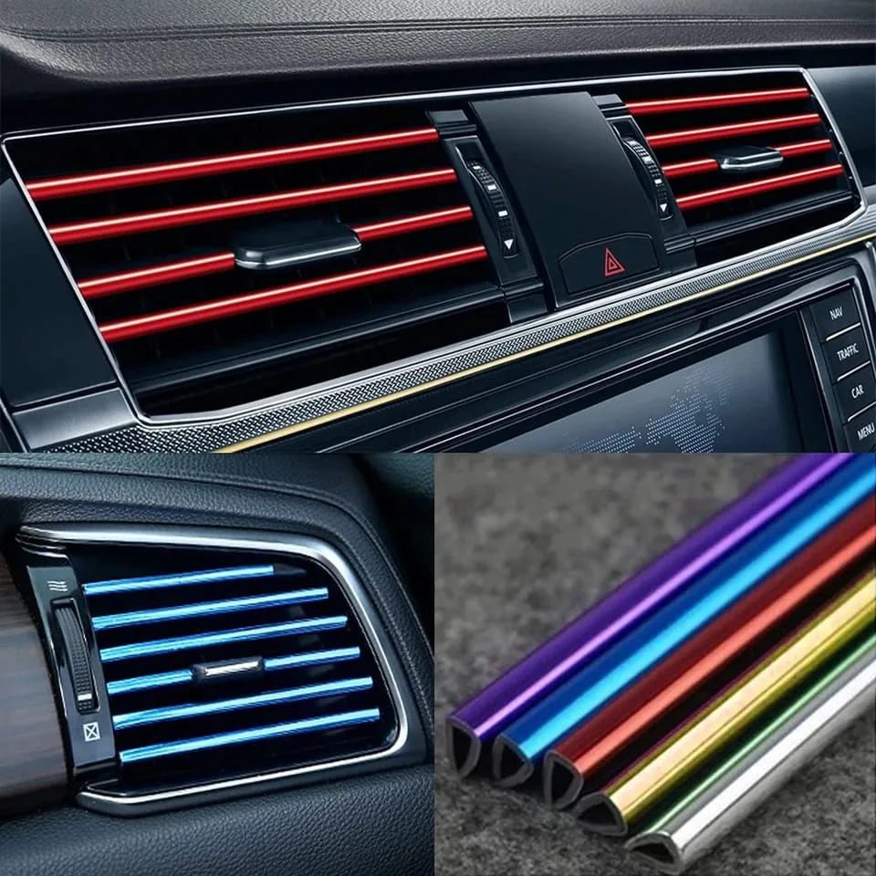 10pcs Car Air Conditioner Grill Decoration Strips Ac - Silver