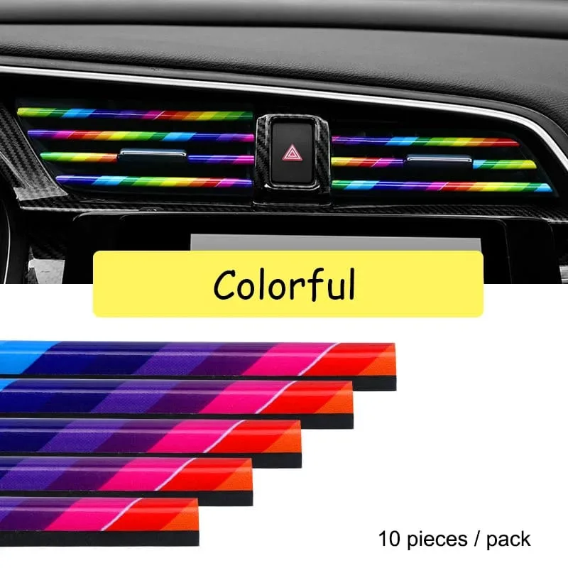 10pcs Car Air Conditioner Grill Decoration Strips Ac - Blue β photo 9