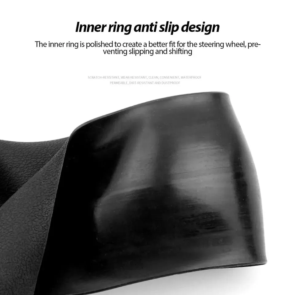Universal Solid Color Anti-slip Silicone Car Steering Wheel Protective Cover - Dark Green — photo 6
