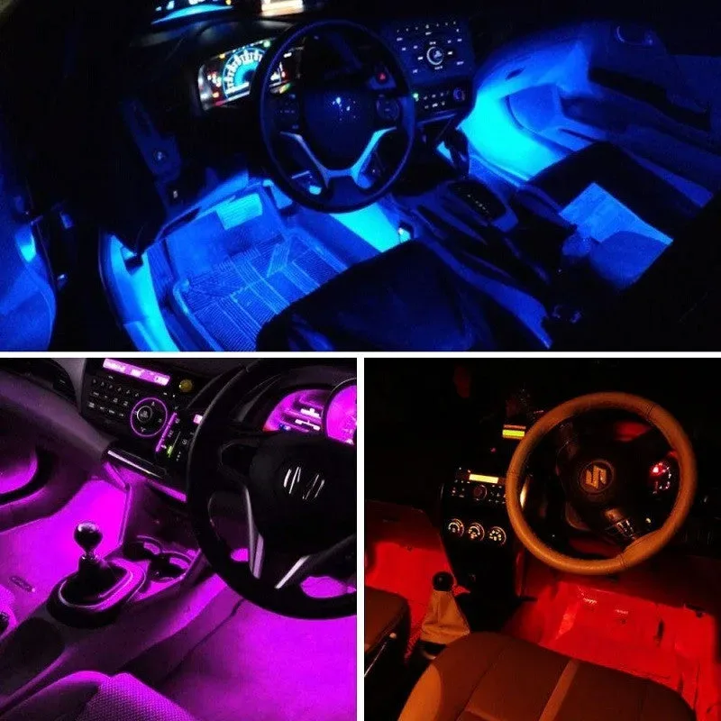 Car Rgb 4 Pcs Waterproof Led Light Strip Remote Or Bluetooth Control - Usb Input + Bluetooth Phone Control — photo 5