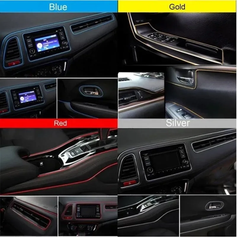 5 Meter Car Interior & Exterior Decoration Trim Strip line Dashboard - Red β photo 3