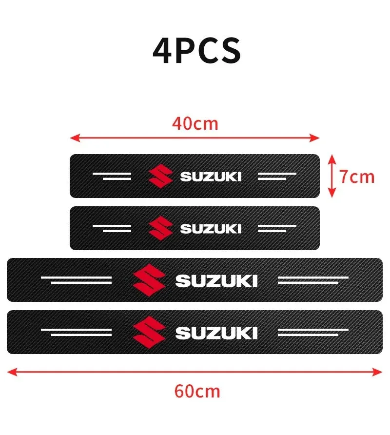 4 Pcs Car Door Logo Stickers Carbon Fiber - Suzuki — photo 3
