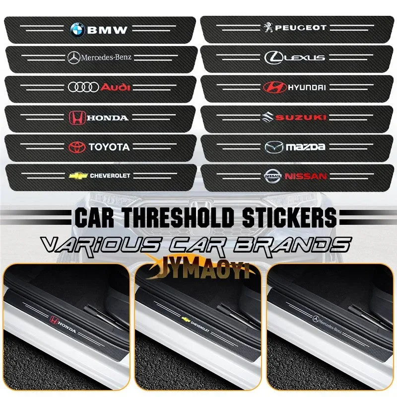 4 Pcs Car Door Logo Stickers Carbon Fiber - Suzuki