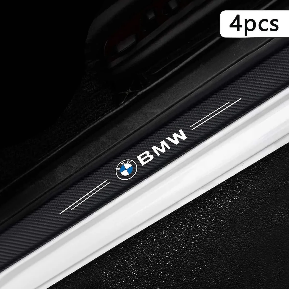 4 Pcs Car Door Logo Stickers Carbon Fiber - Hyundai — photo 2
