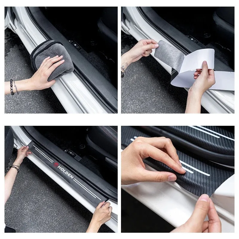 4 Pcs Car Door Logo Stickers Carbon Fiber - Peugeot — photo 5