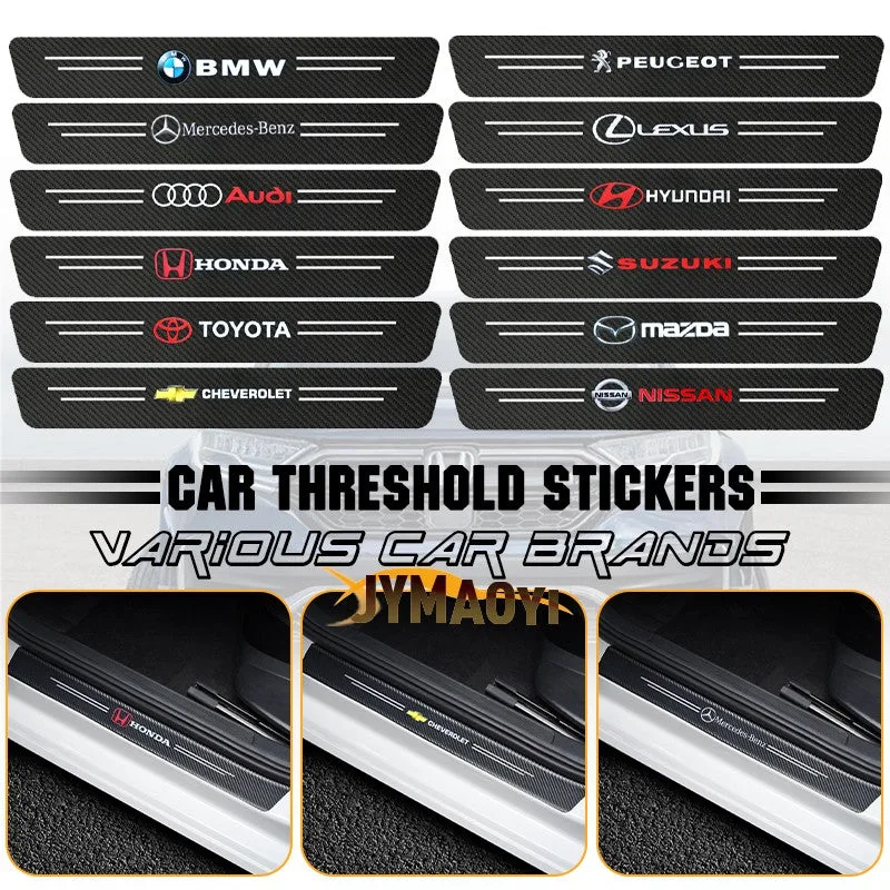 4 Pcs Car Door Logo Stickers Carbon Fiber - GMC