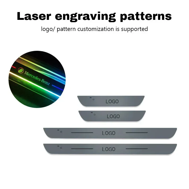 4 Pieces Car Door Logo Led Moving Door Scuff USB - Mercedes — photo 7