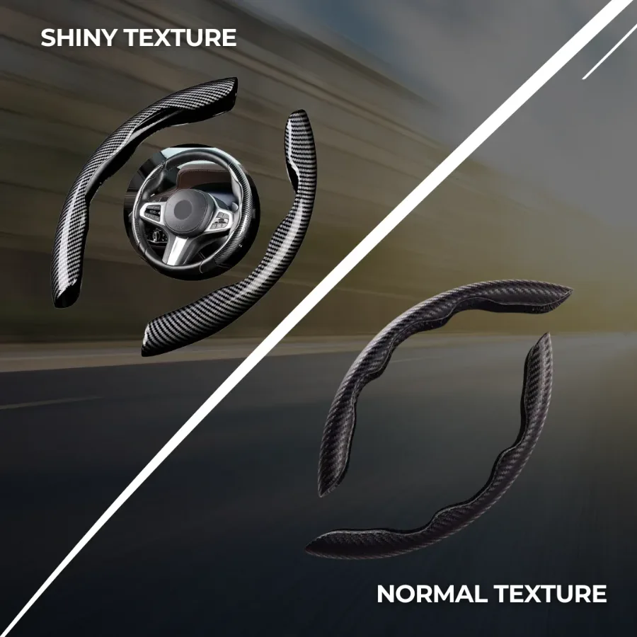 Car carbon fiber steering wheel cover non slip - White β photo 8