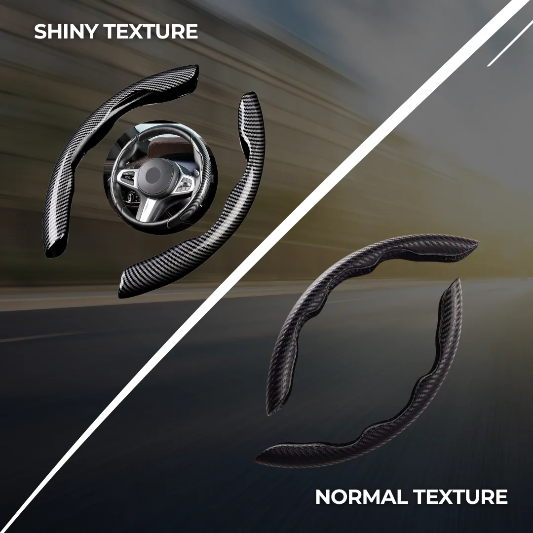 Car carbon fiber steering wheel cover non slip - Shiny Red β photo 9