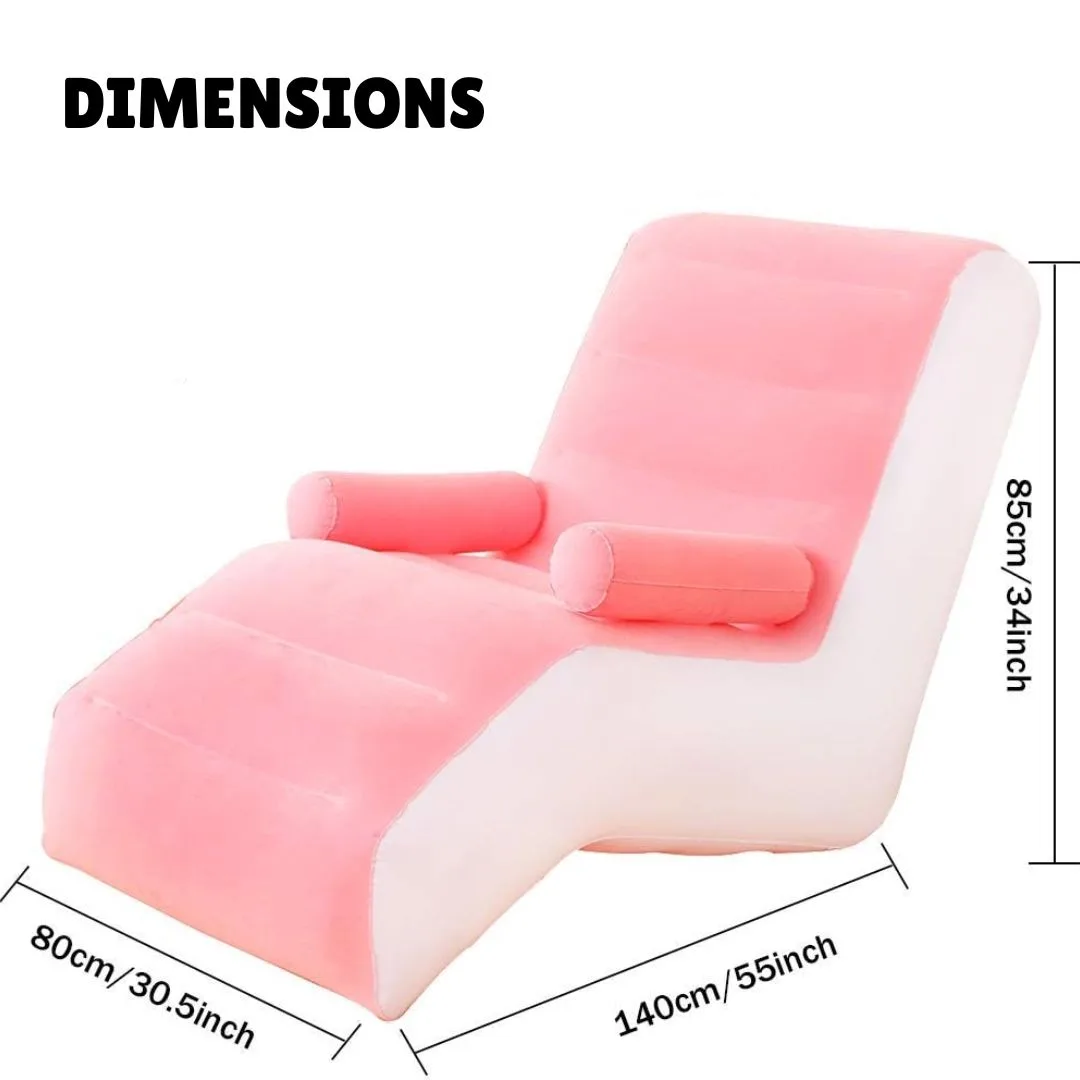 Lazy Inflatable Sofa, S-shaped Sofa - Brown Grey — photo 6