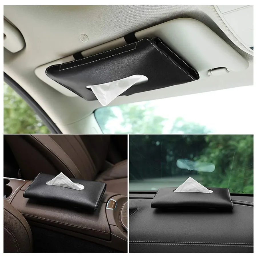 Car Tissue Holder, Sun Visor Napkin Holder - Pink — photo 2
