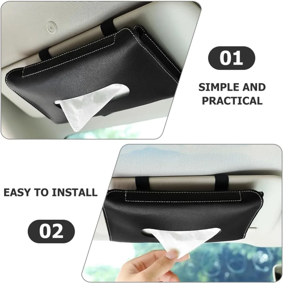 Car Tissue Holder, Sun Visor Napkin Holder - Blue — photo 3