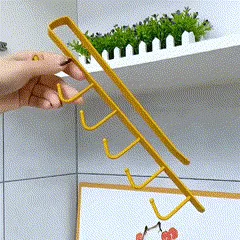 Stainless steel 6 hook organizer - Black β photo 2