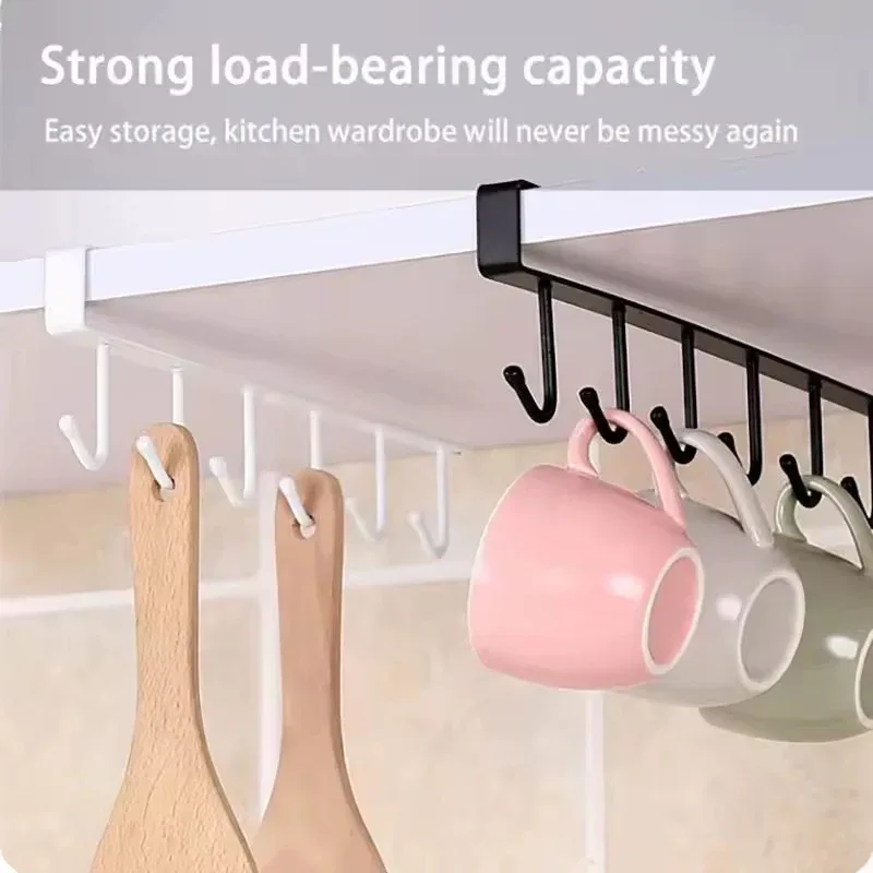 Stainless steel 6 hook organizer - Black β photo 5