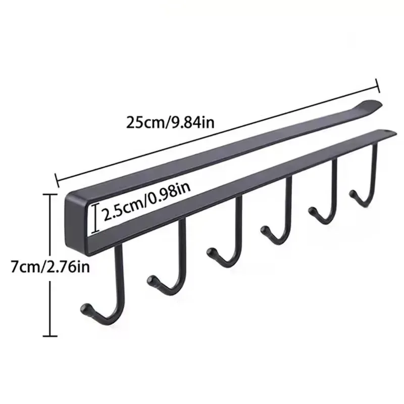 Stainless steel 6 hook organizer - Black — photo 7