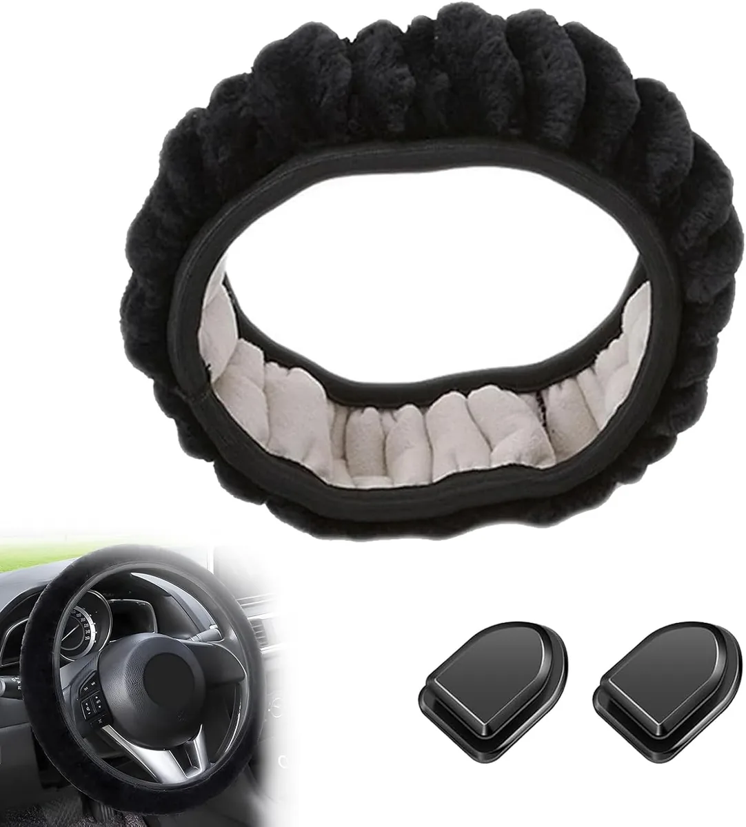 Plush Steering Wheel Cover - Panda — photo 3