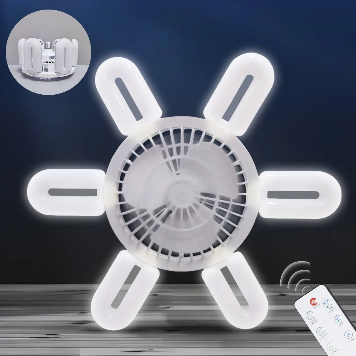 Socket Ushaped Fan Light – Small Ceiling Fan with Integrated LED Lighting - 5U FAN — photo 4