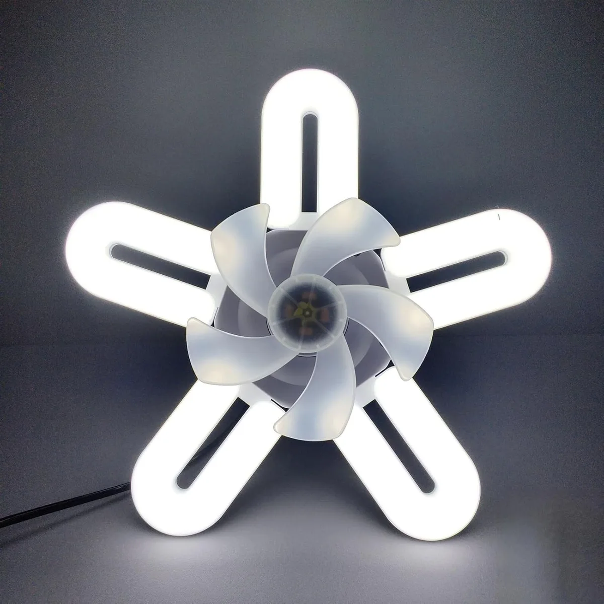 Socket Ushaped Fan Light – Small Ceiling Fan with Integrated LED Lighting - 5U FAN