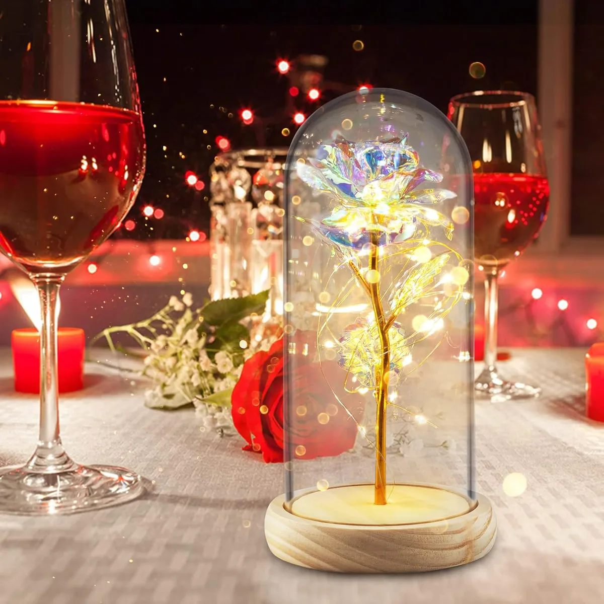 Playe gold zinc alloy flower red rose love gift - Red — photo 4