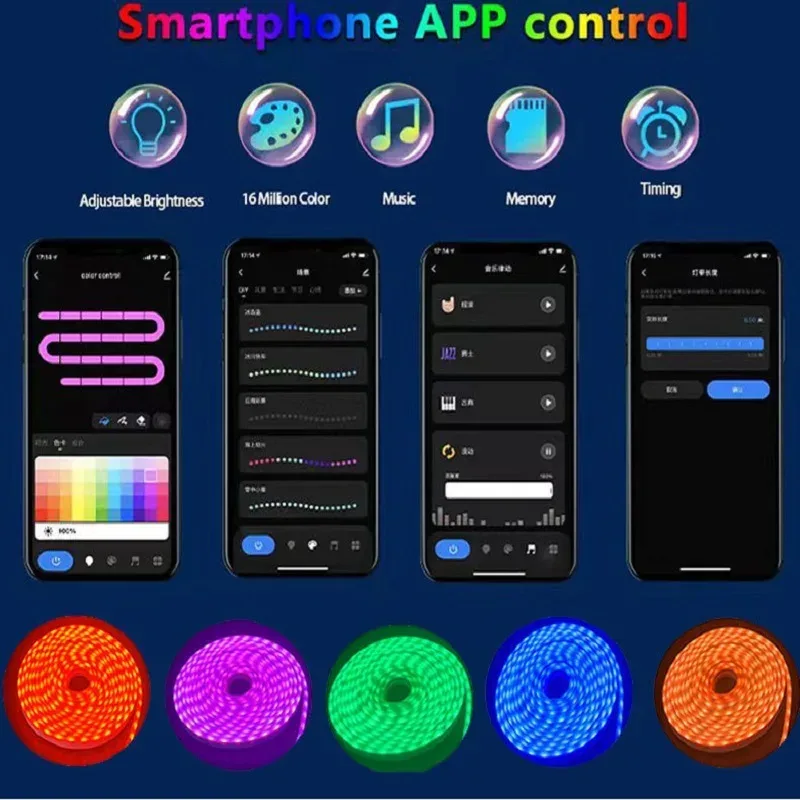 LED Strip Lights Neon Rope Light with Music Sync RGBIC 5M - 5 meters β photo 2