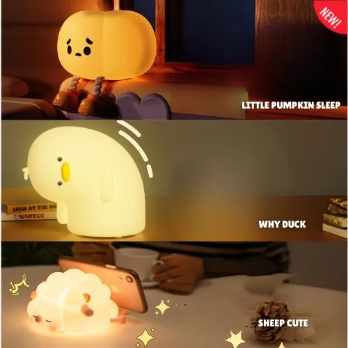 Night Light, Duck Lamp, Silicone Dimmable Nursery Nightlight, Rechargeable LED Bedside Lamp - Duck-1 — photo 2