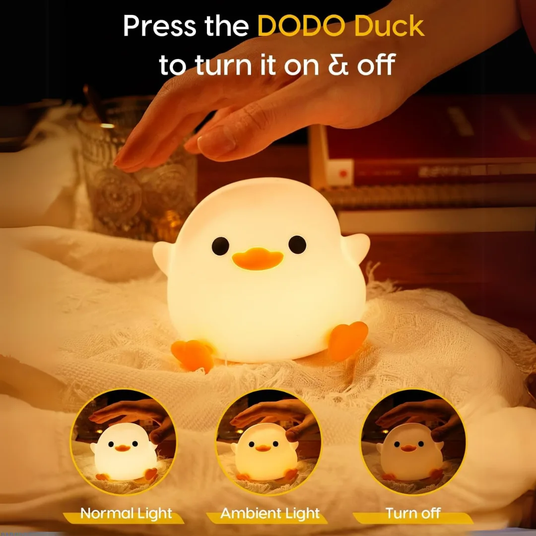 Night Light, Duck Lamp, Silicone Dimmable Nursery Nightlight, Rechargeable LED Bedside Lamp - Duck-1 β photo 4