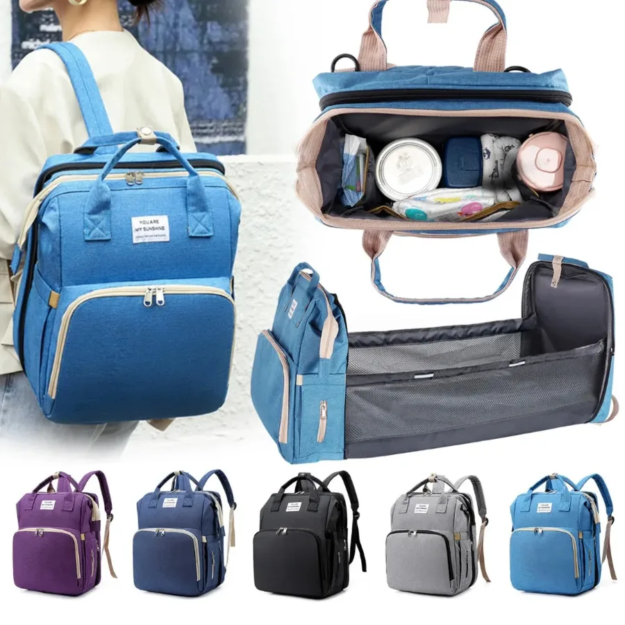 Multi-Functional Diaper Bag Backpack Travel Baby Nursing Bag Large Capacity Mommy Bag - Bordeaux — photo 2