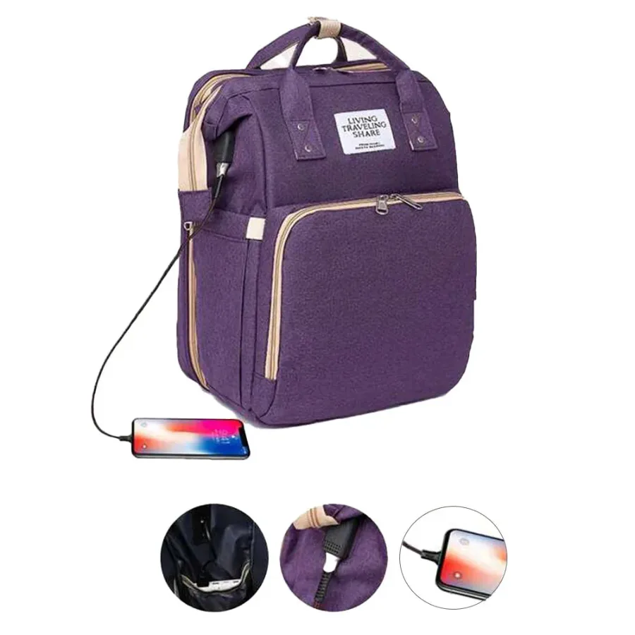 Multi-Functional Diaper Bag Backpack Travel Baby Nursing Bag Large Capacity Mommy Bag - Bordeaux β photo 8