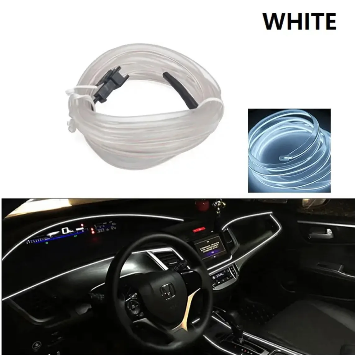 3 Meter Car Interior Led Strip Optic Fiber - Red Cigarette + Input — photo 9