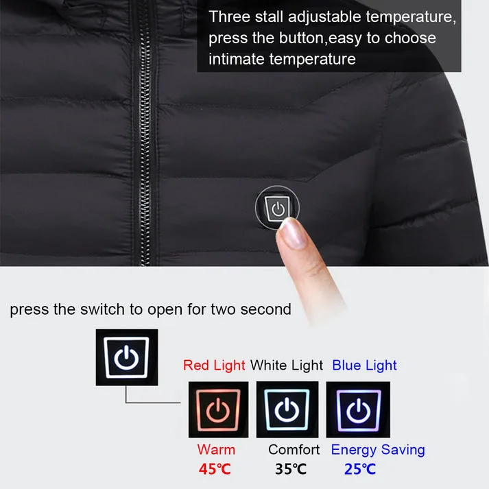 Heating Jacket Outdoor Coat USB Electric Heated Jackets - Black / Large / With 10000 Mah Powerbank β photo 5