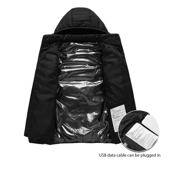 Heating Jacket Outdoor Coat USB Electric Heated Jackets - Black / Large / With 20000 Mah Powerbank — photo 6