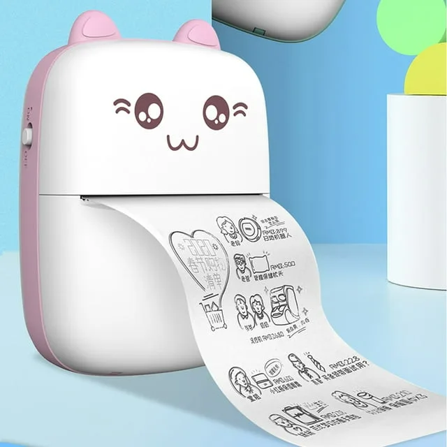 Bluetooth Pocket Mini Printer, For Android & iOS With 1 Free Paper Roll - Blue / Extra 5 stickers roll โ photo 2