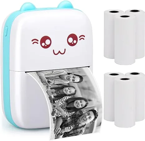 Bluetooth Pocket Mini Printer, For Android & iOS With 1 Free Paper Roll - Pink / Extra 5 stickers roll — photo 2