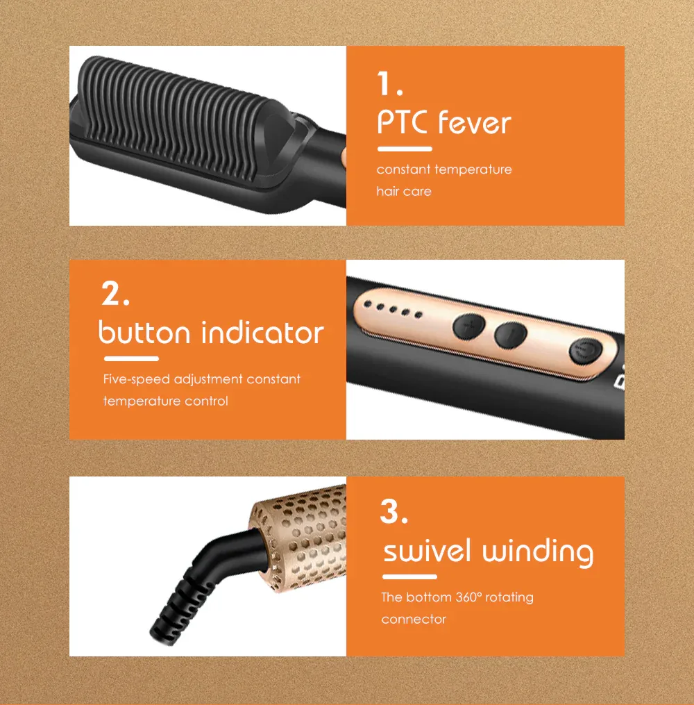 RAF Hair Straightener Brush 45W - black β photo 5