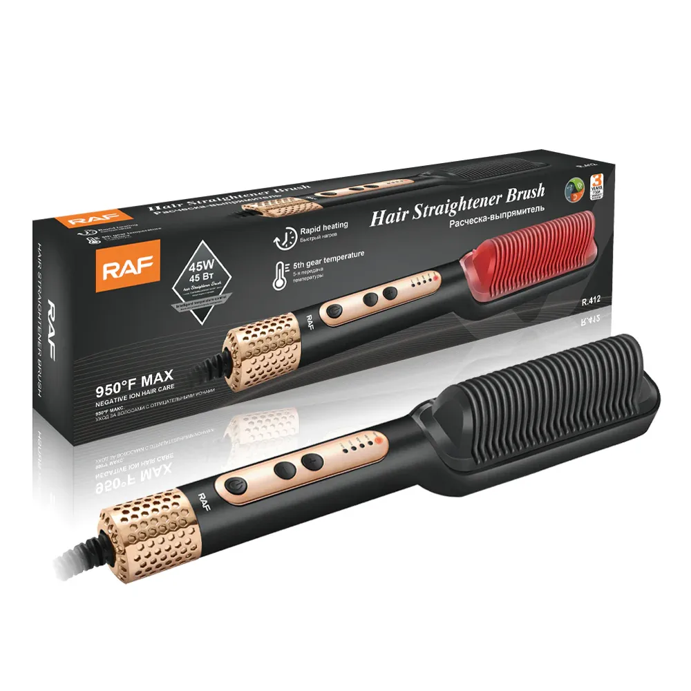 RAF Hair Straightener Brush 45W - black β photo 7