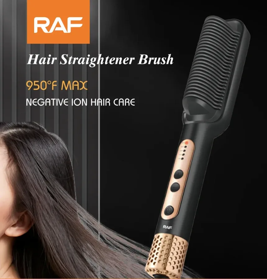 RAF Hair Straightener Brush 45W - red β photo 2