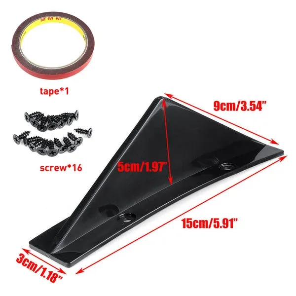 Universal Black/Carbon Fiber Shark Fin Rear Bumper Diffuser for Cars 4pcs - Black — photo 6