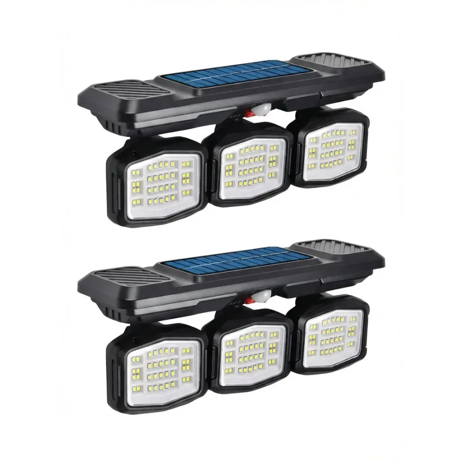Solar Garden Wall Lights 108 LED 2 Or 3 Head Motion Sensing Technology - 3 Led β photo 3