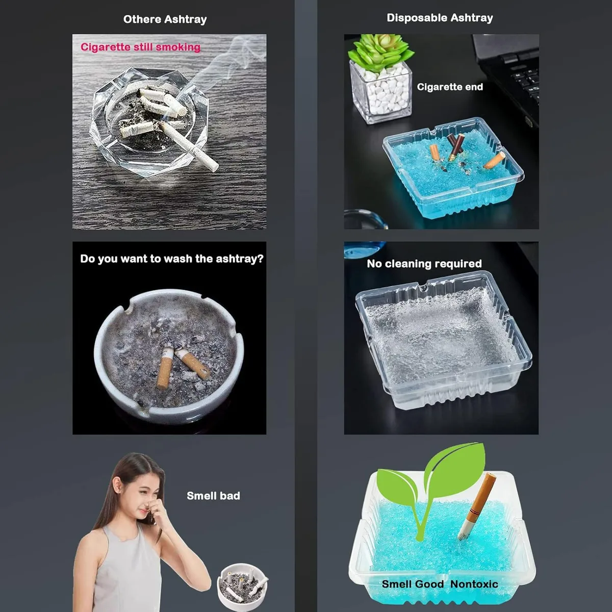 Disposable Ashtrays with Water Sands Gel - 10 piece — photo 4